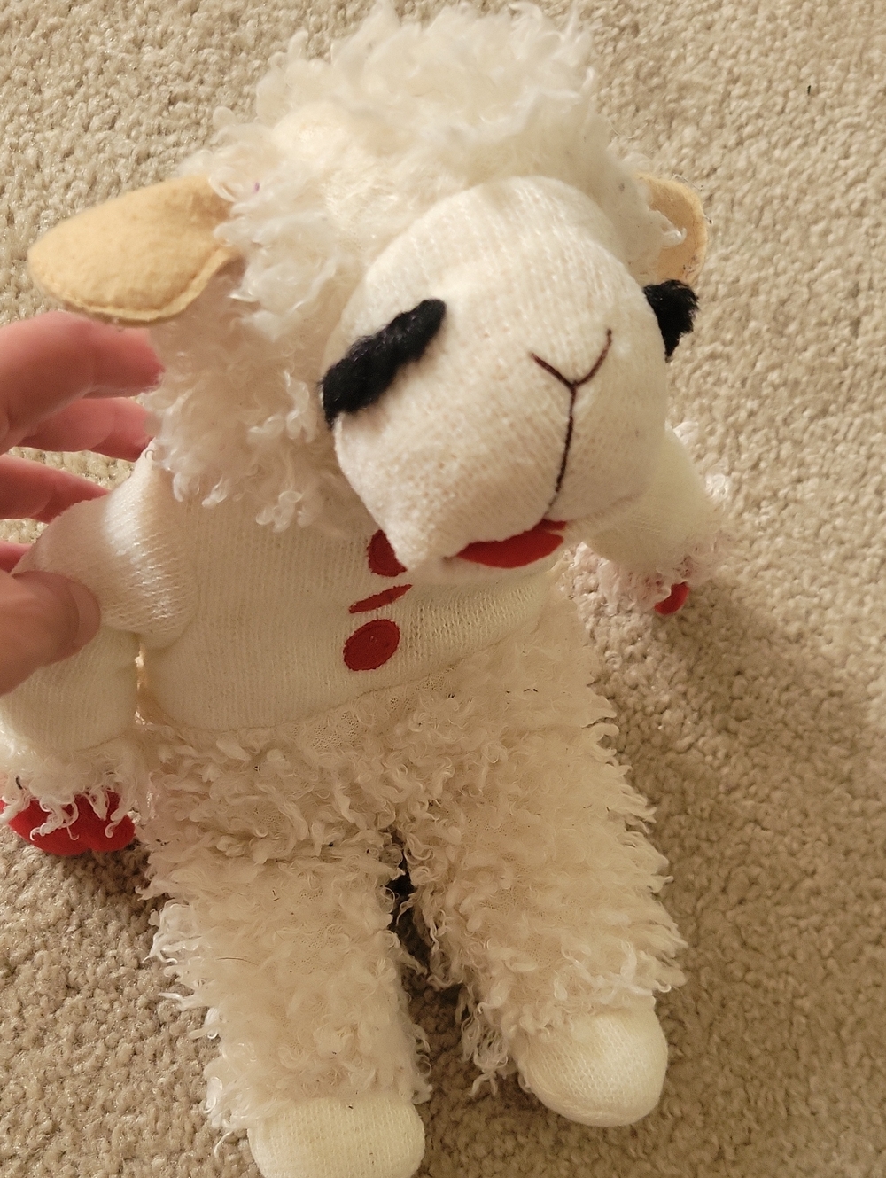 Free W Any Purchase! Plush Lamb Stuffed Animal Toy - White with Red Accents 13"